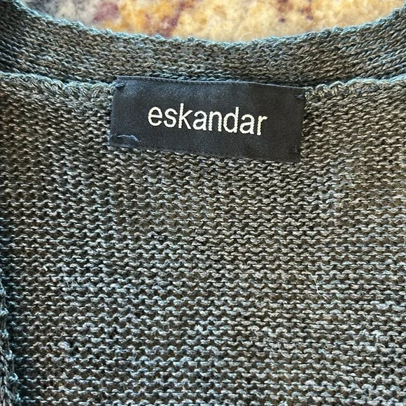 Eskandar lagenlook linen blend cardigan sweater